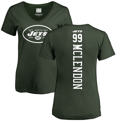 New York Jets Green Women Steve McLendon Backer NFL Football #99 T Shirt->women nfl jersey->Women Jersey